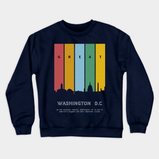 skyline city of washington d.c in silhouette style Crewneck Sweatshirt